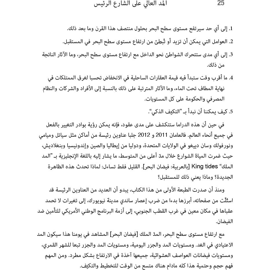 المد العالي على الشارع الرئيس